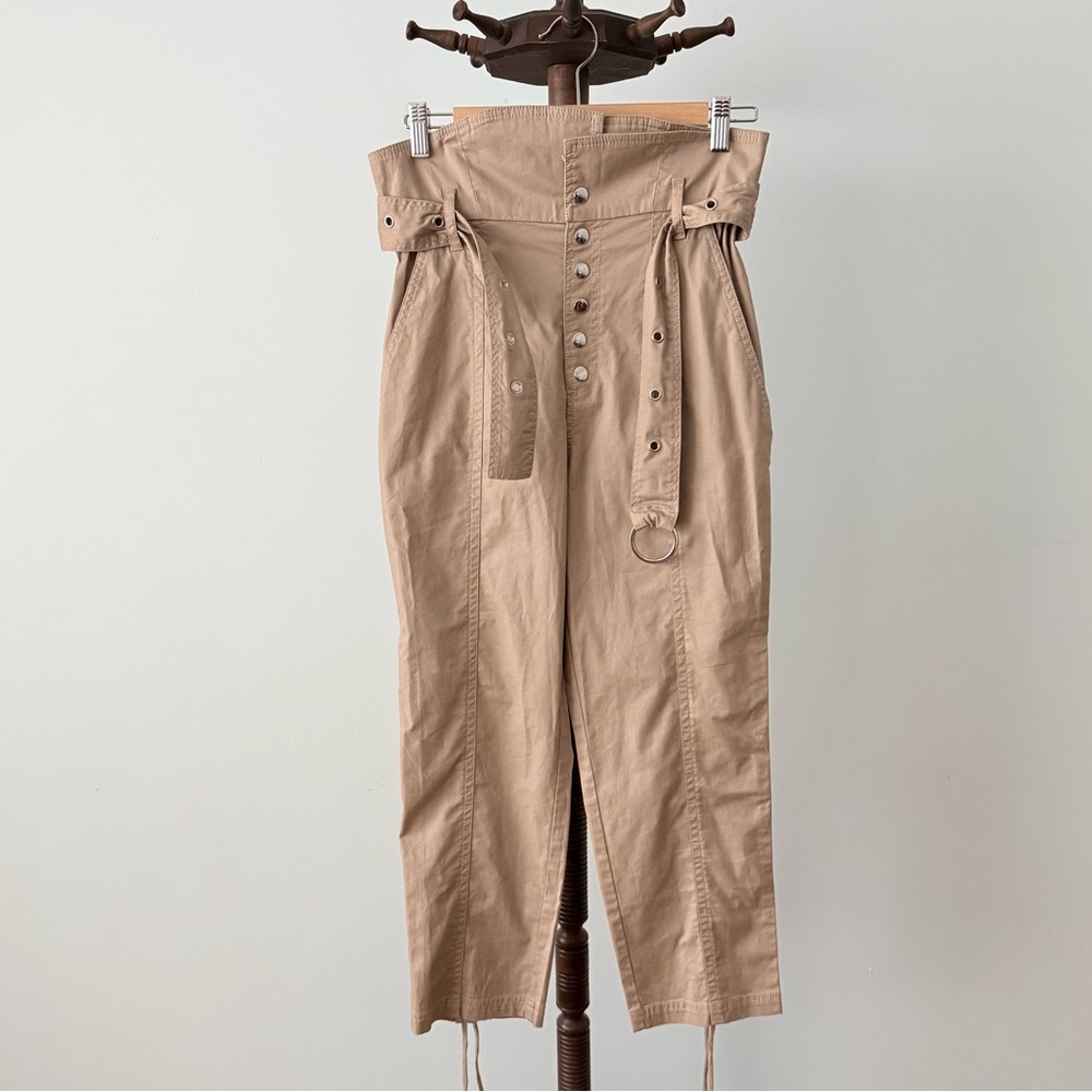 ✨ Marissa Webb Gia Pant Sandshell High Waist Paperbag Utility Pant Size 6 ✨ - Picture 2 of 12